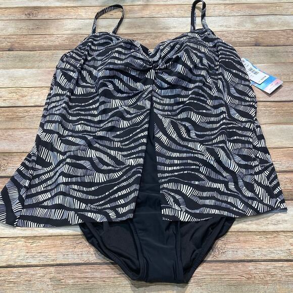Swim Solutions Knot Front One-Piece Swimsuit NWT - Picture 1 of 4